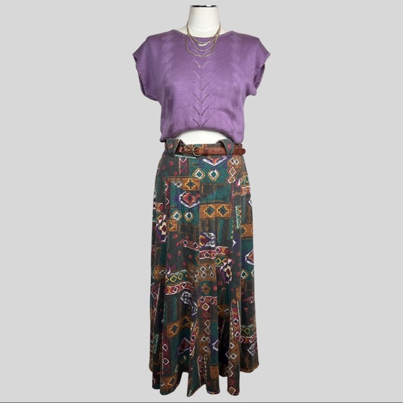 80s Purple Short Sleeve Knit Top - Picture 6 of 15